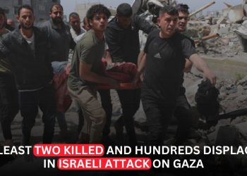Israeli Strike on Gaza Displacement Camp Kills at Least Two, Forces Hundreds to Flee
